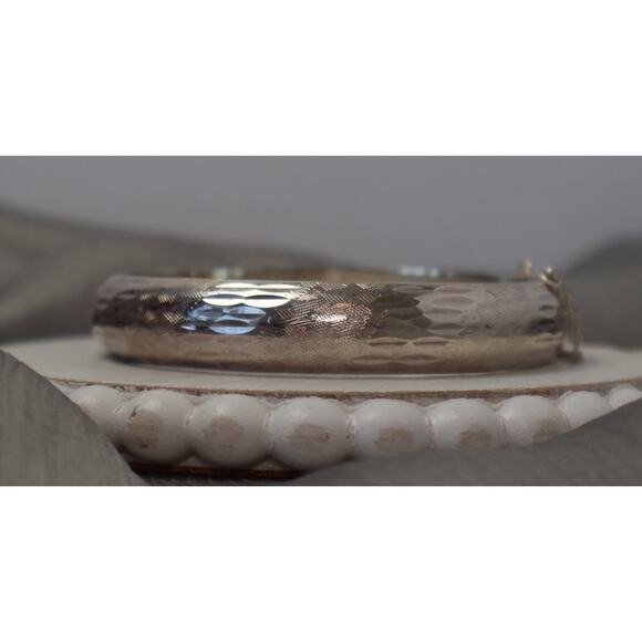 Vintage Sterling Silver 925 Bangle Bracelet 15.10G / 7in / 11.5mm - Picture 3 of 6